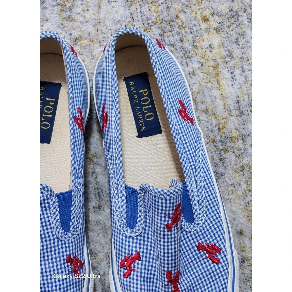 Polo Ralph Lauren Men's Mytton Blue Canvas Lobster Slip-on Sneaker Size 9.5D